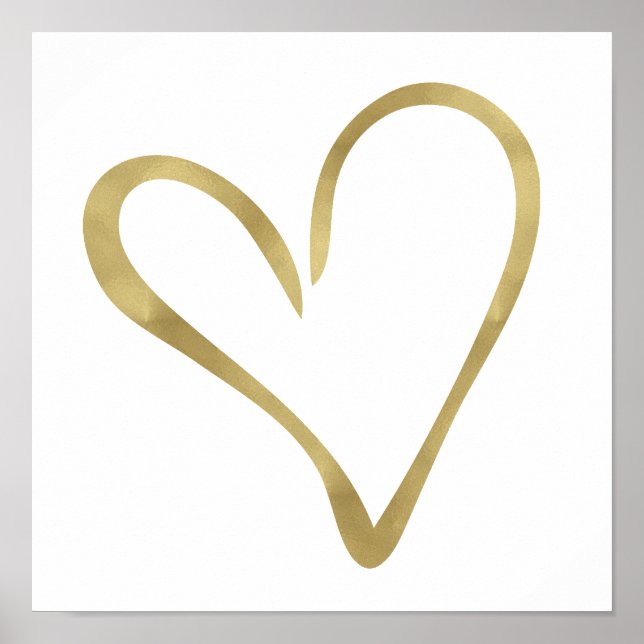 Poster Dourado Coração Aberto I (Frente)