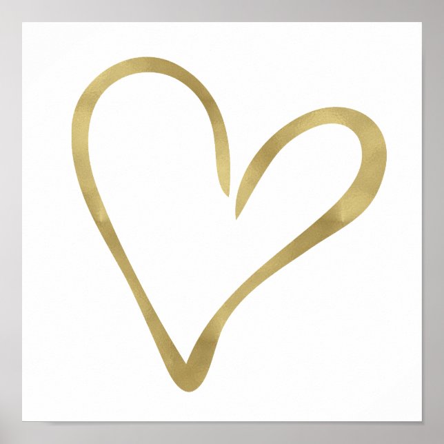 Pôster Dourado Coração Aberto II (Frente)