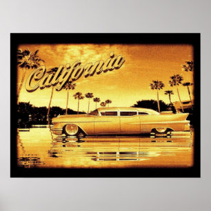 poster dourado do limo de Califórnia