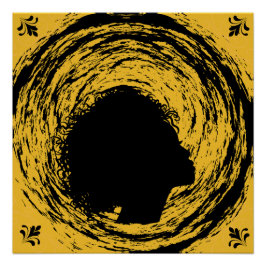 Pôster Dourado e preto