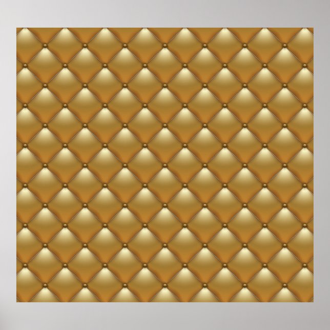 Poster Dourado estofo de couro, sofá vintage. (Frente)