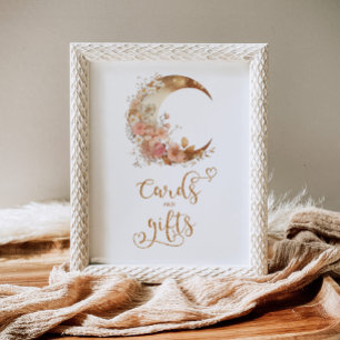 Poster Dourado floral Sobre os cartões e presentes luos