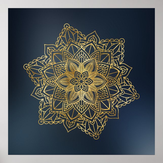 Poster Dourado Mandala (Frente)