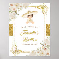 Dourado mexicano Fiesta Boy Baptism bem-vindo