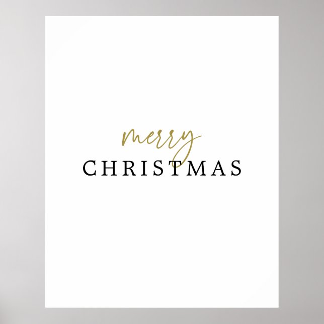 Poster Dourado Natal Moderno Preto e Branco (Frente)