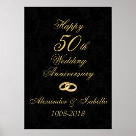 Poster Dourado no 50º Aniversário do Casamento Negro
