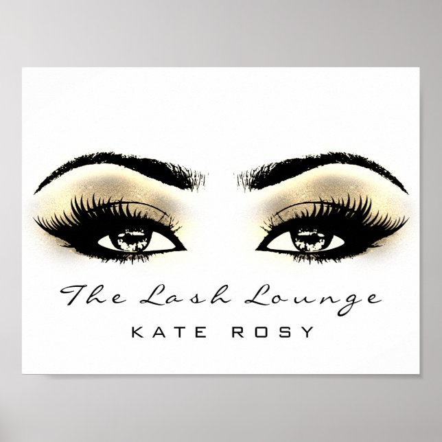 Pôster Dourado nome Makeup Artist Beauty Studio Lashes Br (Frente)