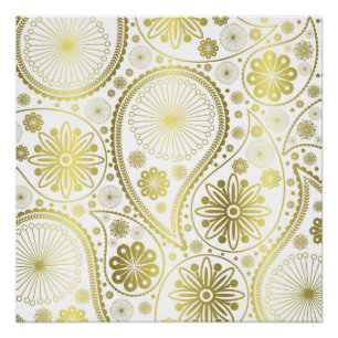 Pôster Dourado padrão paisley