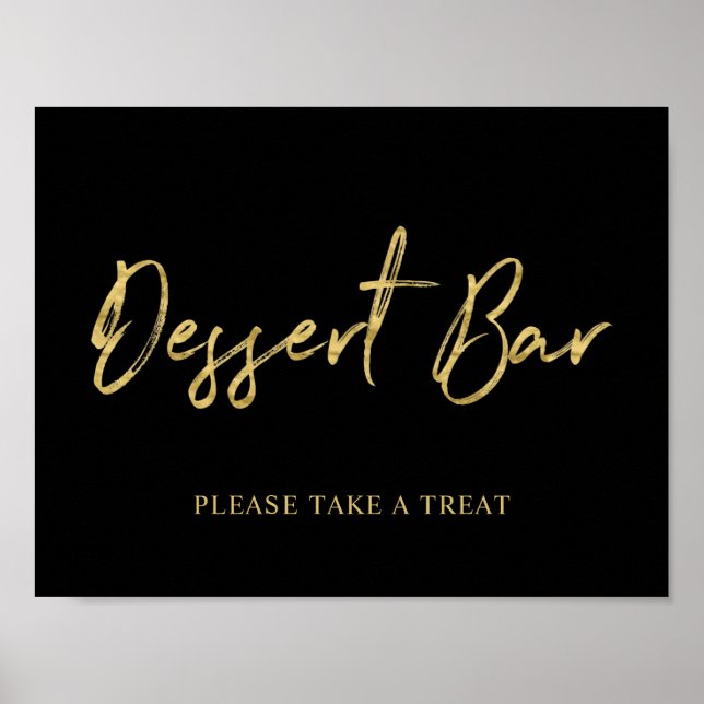 Poster Dourado preto - Sinal de Bar do deserto com a insc (Frente)