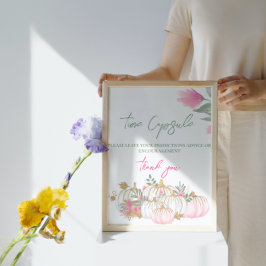 Poster Dourado Pumpkin Branco Pequeno Horário do Bebê Cáp