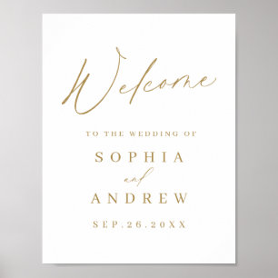 Poster Dourado símbolo moderno de casamento