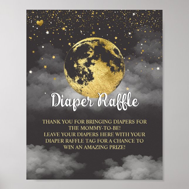 Poster Dourado sobre a Fralda da Lua Sinal do Chá de fral (Frente)