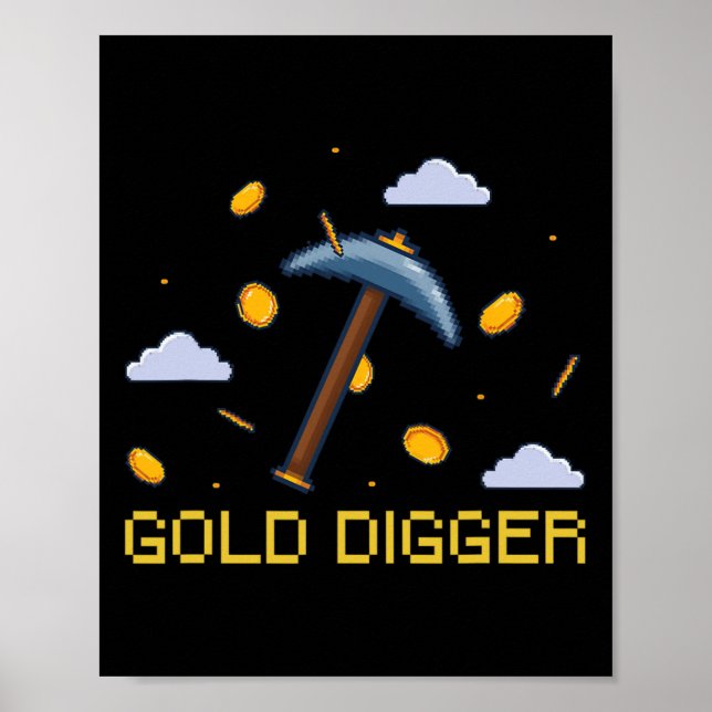 Poster Dourado tesouro caçador de Dourado diafragma Pixel (Frente)