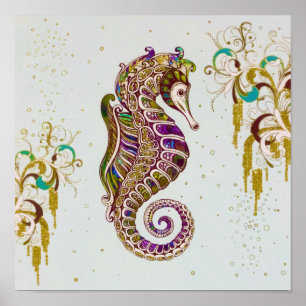 Poster Dourado Verão Rainbow Sea Glitter