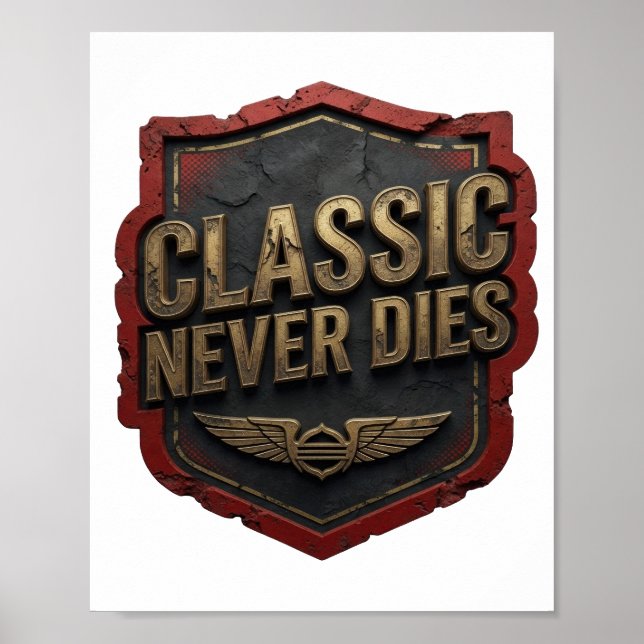 Poster Dourado Vibrante CLÁSSICO NUNCA MORRE (Frente)
