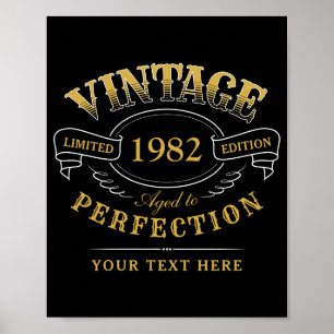 Poster Dourado Vintage Envelhecido à Perfeição Aniversári