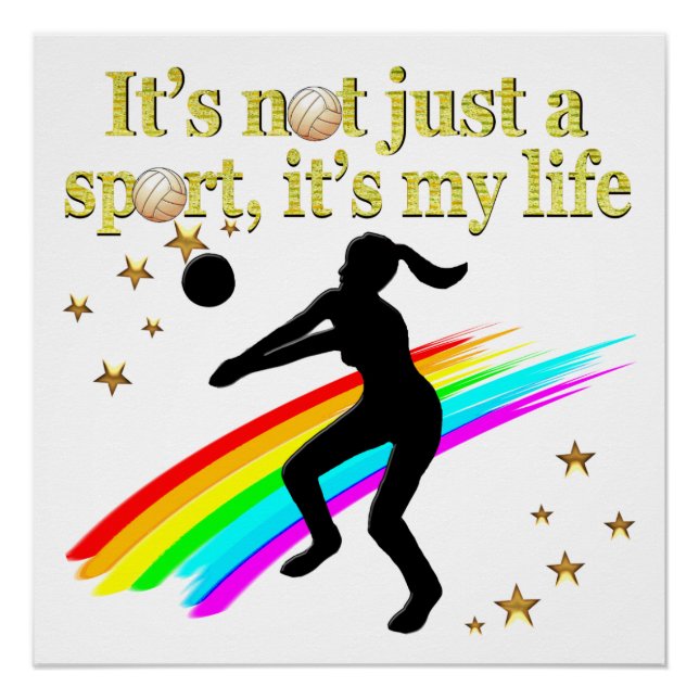 PÔSTER DOURADO VOLLEYBALL É O MEU DESIGN DE VIDA (Frente)