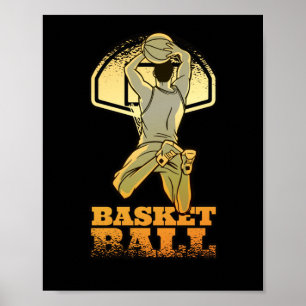 Poster Dourado W de basquete