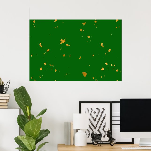 Poster Dourados Flakes em Emerald Green (Escritório em casa)