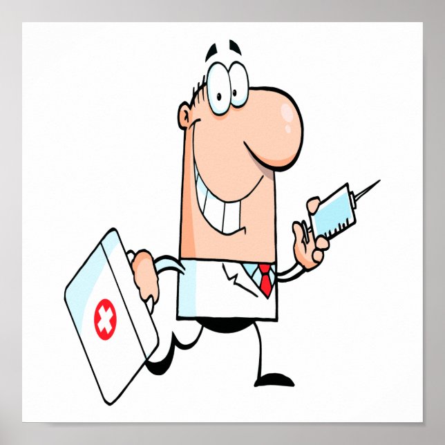 Pôster doutor engraçado no desenho animado (Frente)