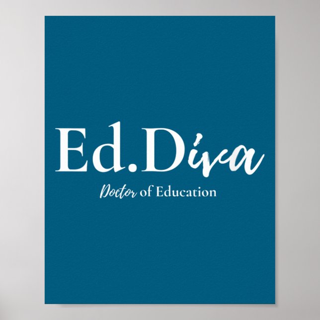 Poster Doutora de educação feminina EdD diva doutorado (Frente)