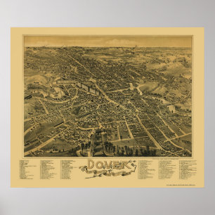 Poster Dôvar, mapa panorâmico do NH - 1888