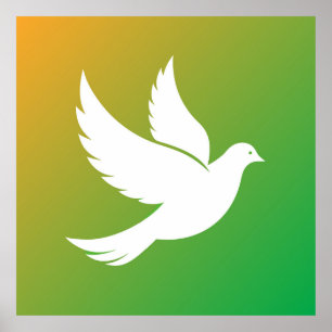 Poster Dove Silhouette