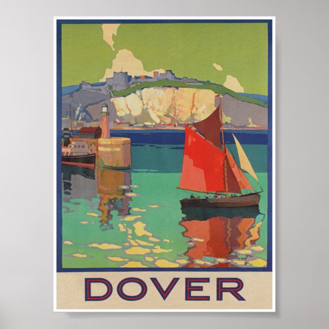 Poster Dover England Viagens vintage (Frente)