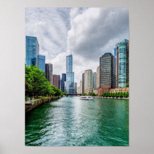 Poster Down Chicago River