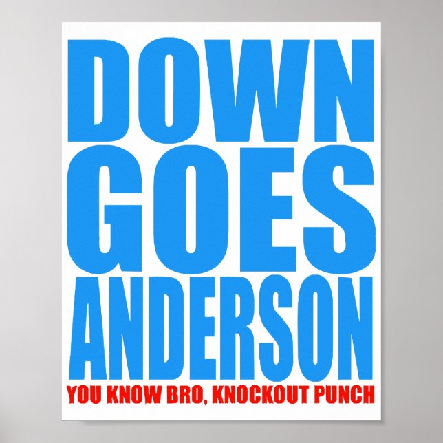 Poster Down Goes Anderson (Frente)
