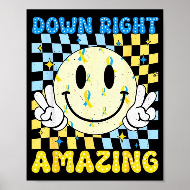 Poster Down Right Amazing World Down Syndrome Awareness B (Frente)