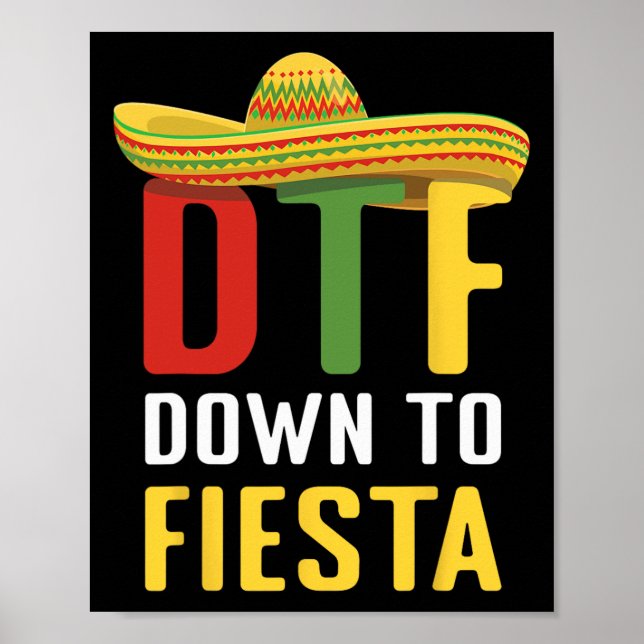 Poster Down To Fiesta Mexico Cinco De Mayo Dtf (Frente)