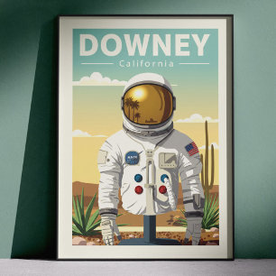 Poster Downey Califórnia Vintage