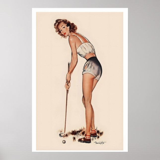 Poster Downhill Follie Golf Sport Vintage Advertising (Frente)