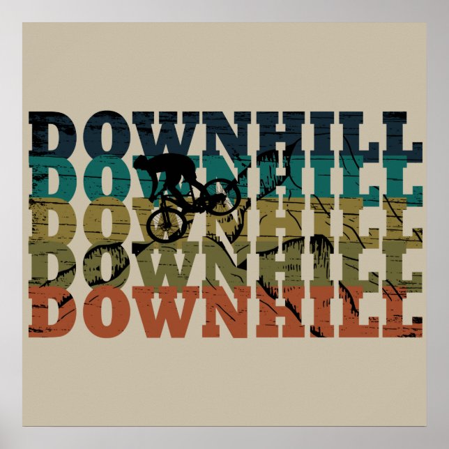 Poster downhill off road mountain biking (Frente)