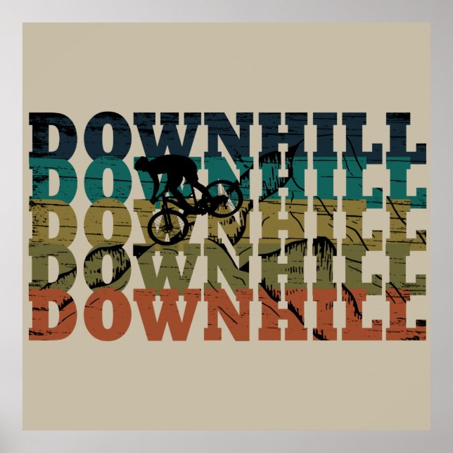 Poster downhill off road mountain biking (Frente)
