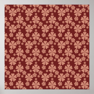 Poster Download digital de Abstrato Floral Brown Muted e