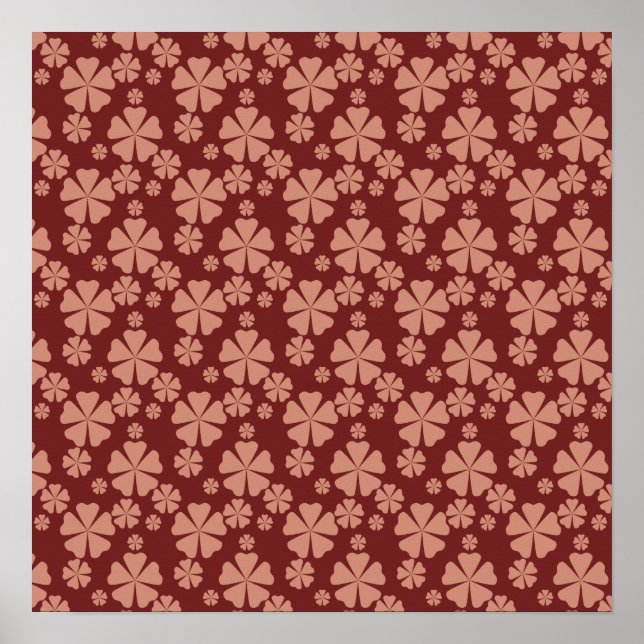 Poster Download digital de Abstrato Floral Brown Muted e (Frente)