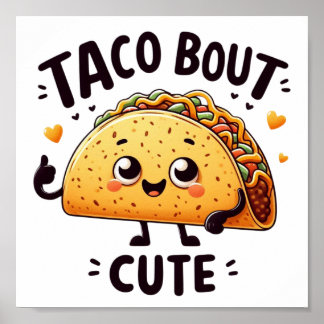 Poster Download digital elegante do Taco Bout