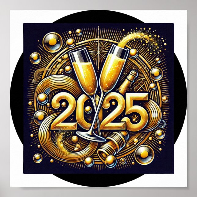 Poster Download digital feliz 2025 - Perfeito para DTF (Frente)