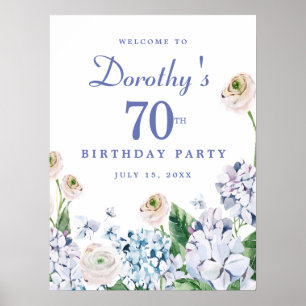 Poster Download digital Hydrangea 70 Birthday