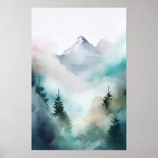 Poster Download do Abstrato de Arte do Serene Mountain Wa