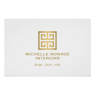 Pôster Download do logotipo branco/Dourado chave grego el