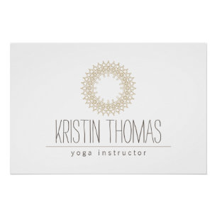 Pôster Download do logotipo Dourado Sun Mandala Yoga da B