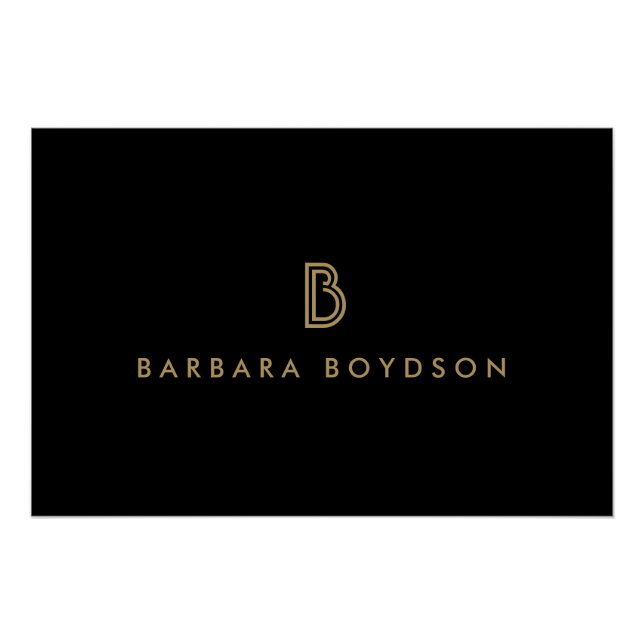 Pôster Download do logotipo Vintage Modern Dourado/Black  (Frente)