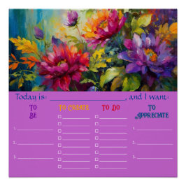 Pôster Download do Vintage Vibrant Floral Painting Planne