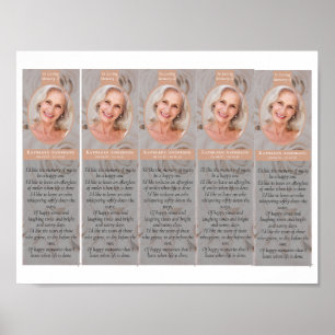 Poster Download Floral 2x7" DIY Funeral Bookmark Modelo