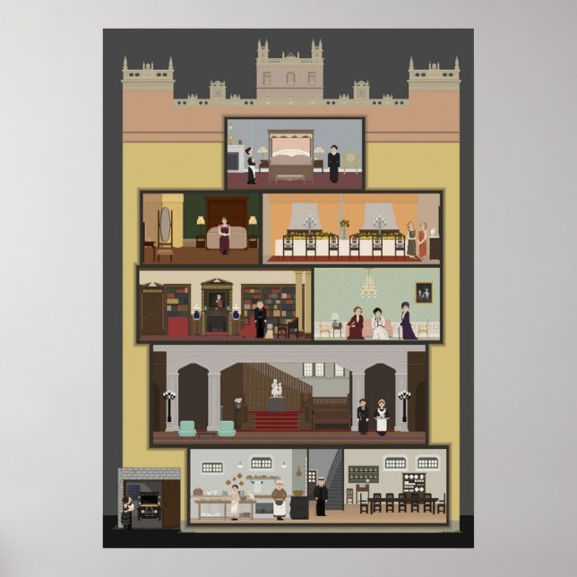 Poster Downton Abbey Pixel Art (Frente)