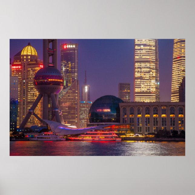 Pôster Downtown waterfront shanghai, China (Frente)