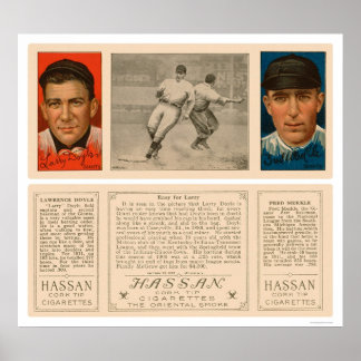Poster Doyle & Merkle Giants Baseball 1912